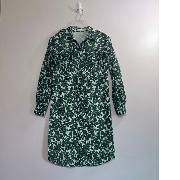 Tory Burch Issy Vine Shirtdress in Green Size 0 - Picture 1 of 6